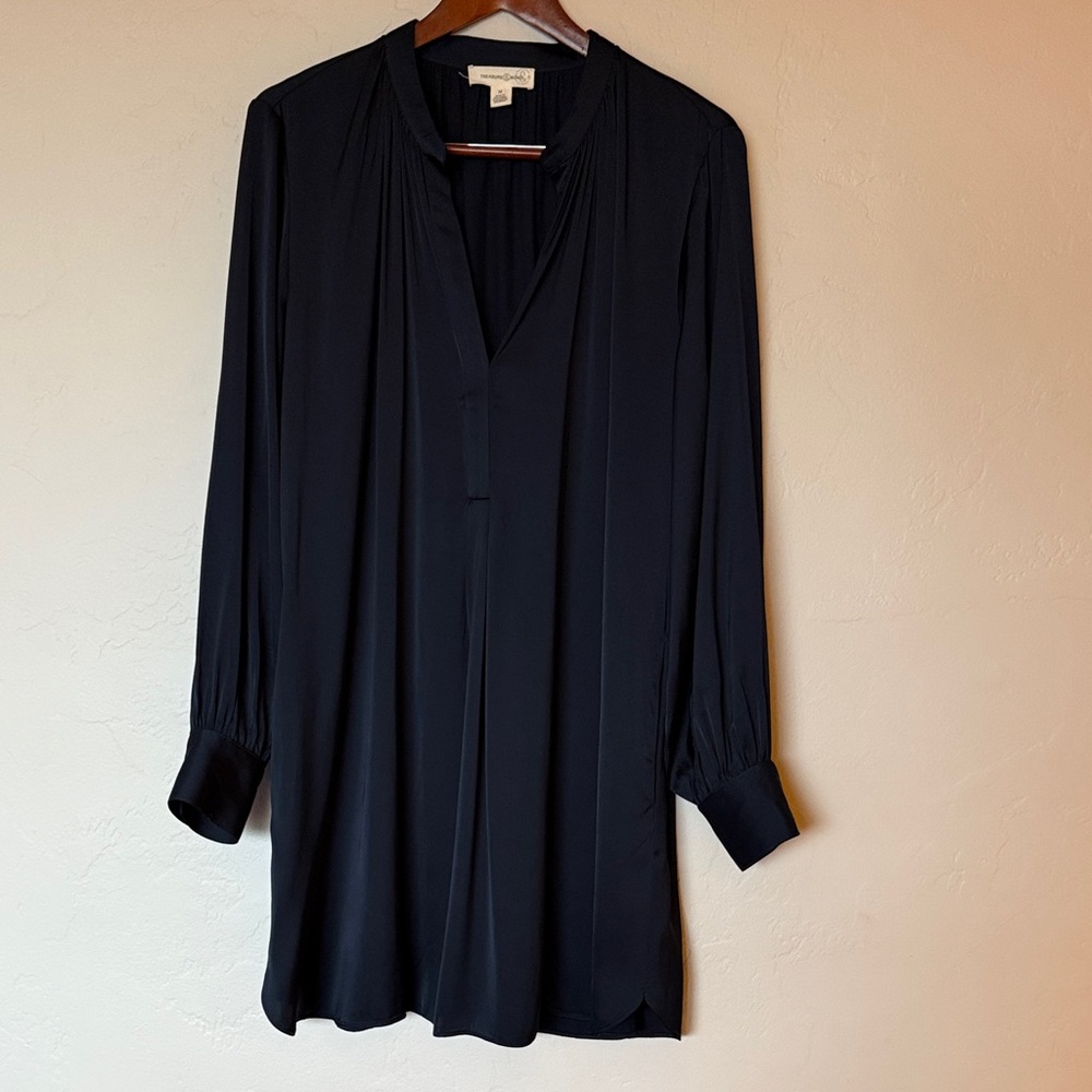 Treasure & Bond Nordstrom Midnight Blue Mini V-neck Satin Dress